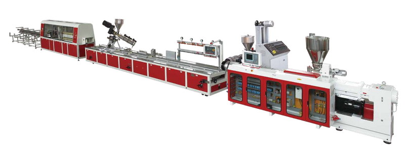 Ligne d'extrusion de profilés à grande vitesse en PVC