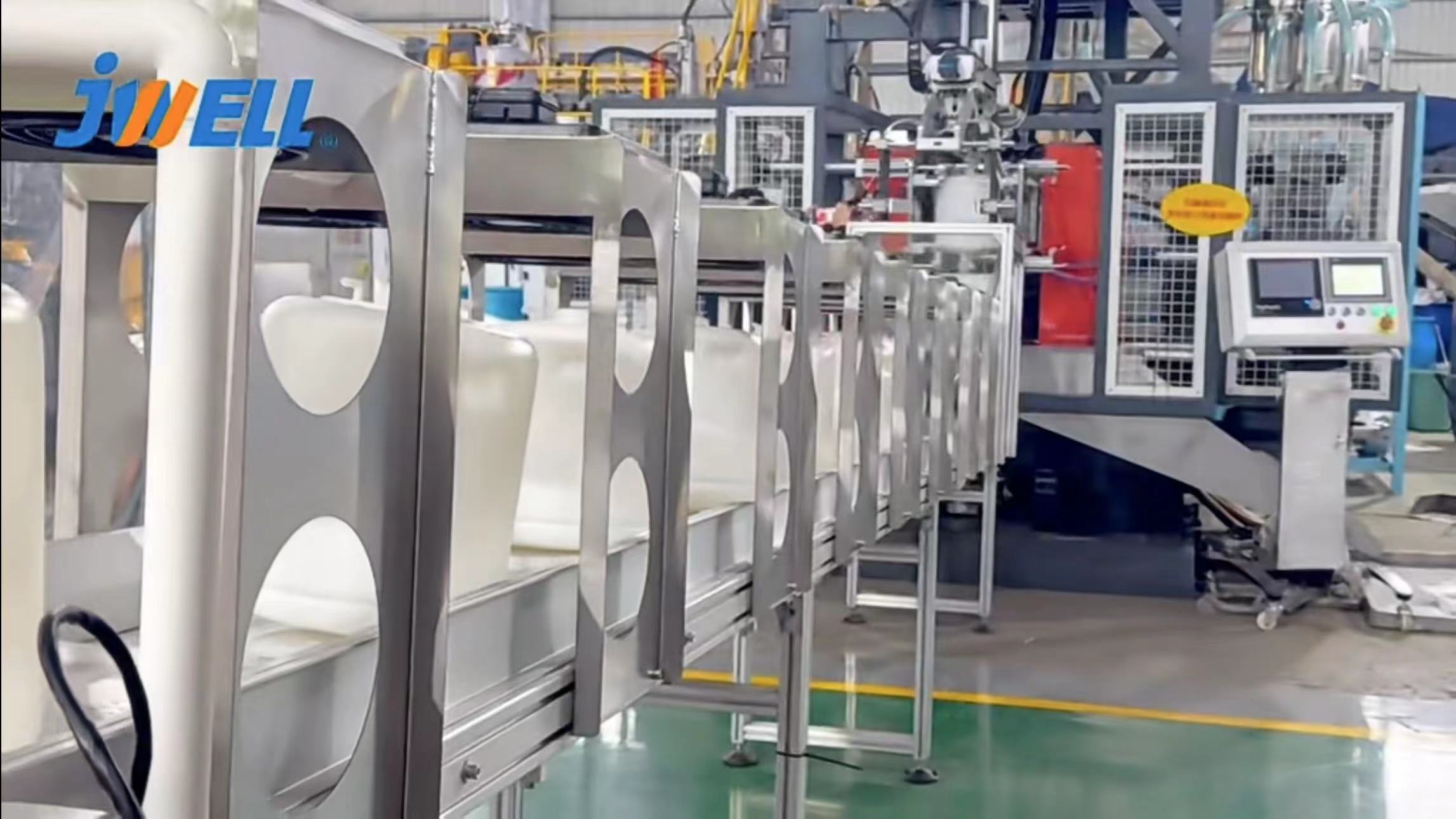 Machine de moulage par soufflage à double station JWELL 50L/100L pour récipient de liquide chimique à baril à bride ouverte